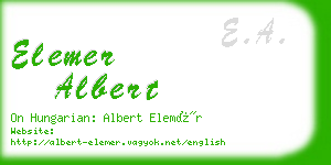 elemer albert business card